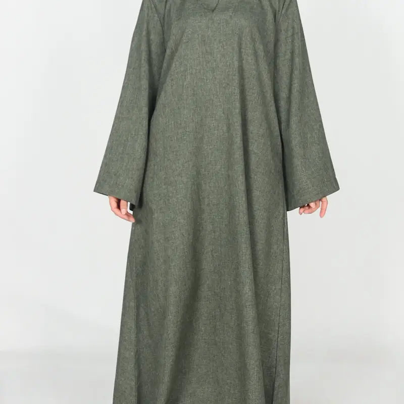 Women's Casual Loose Abaya Dress with Pockets, Daily Wear Modest Long Sleeve Kaftan, Comfortable Muslim Modesty Clothing for Women Caftan, Islamic Modesty Clothes