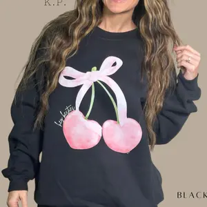 Kylie Pitts Cherries Heart Hey Besties T-Shirt, KP Summer Hoodie, Unisex Crewneck Sweater, Family Friends Group Vacation Shirt Gift Cotton Fit Top