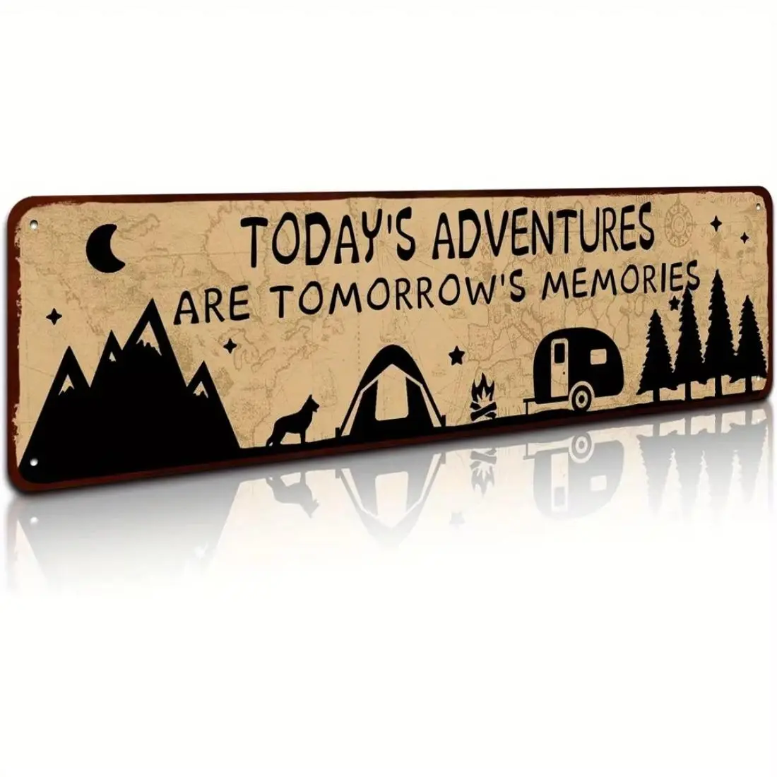 Camping Themed Metal Sign, Rustic Camper Metal Sign, Wall Decor for Home Farmhouse, Camping Gift, Home Decor, Rustic Farmhouse Design, Vintage Decor, Western Decor, Wall Decor Plaque, Wall Art Plaque, Vintage Plaque Decoration