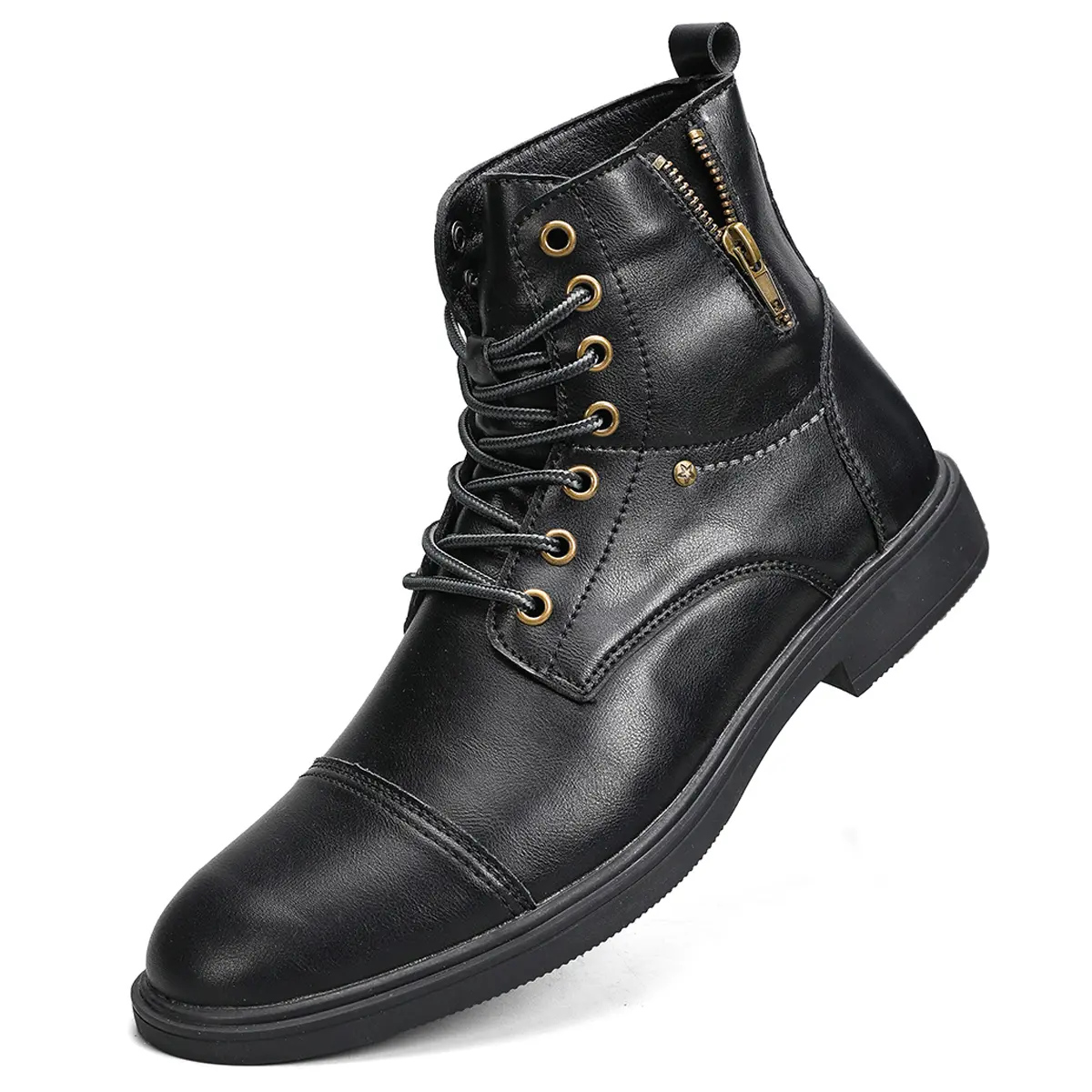mens high fashion dress boots Jules Men's Retro Ankle Boots – Leather Zipper High-Top Dress Boots main image 1