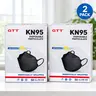 GTT KN95 Black Disposable Respirator Masks for Adults, 4-Layer Filtration, Individually Wrapped, Soft Ear Loops, 3D Fit, Custom Tight Seal, Prevents Stiffness, Comfortable for All-Day Daily Use