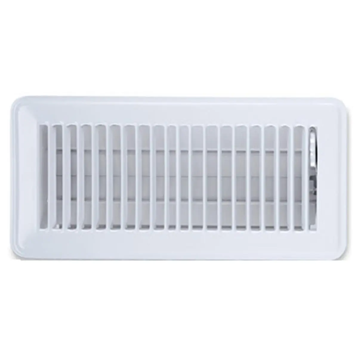 American Metal Products 4x10 in White Lay-In Type Adjustable Damper Stamped Steel Floor Register, Household Appliance Part