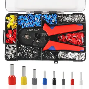 Ferrule Crimping Tool Kit with 1200pcs Wire Terminals Crimping Connectors Wire Ends Ferrules AWG 23-7 Self-adjustable Wire Plier Set Terminal Connector Sleeves Electrical Wire Connectors