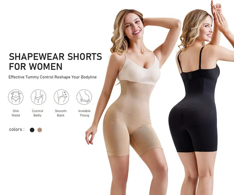 Product Introduction of VVL Women's Seamless High Waist Design with Tummy Control Butt-Lifting Shapewear,Breathable Anti-Rolling Yoga Shorts faja Shapewear for All-Day Comfort Fit 0
