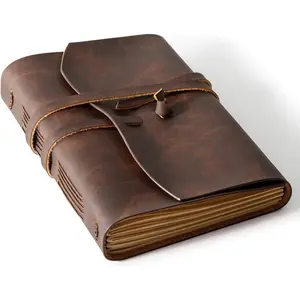 Genuine Leather Vintage Journal Notebook for Writing 260 Pages 5x7.1 Inches Travel Journal for Men Women, Ideal Gift for Artist, Brown