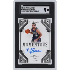 Peja Stojakovic Sacramento Kings Autographed 2022-23 Panini Flawless Momentous #MA-PJS #16/25 SGC Authenticated 9 Card - Fanatics Authentic Certified