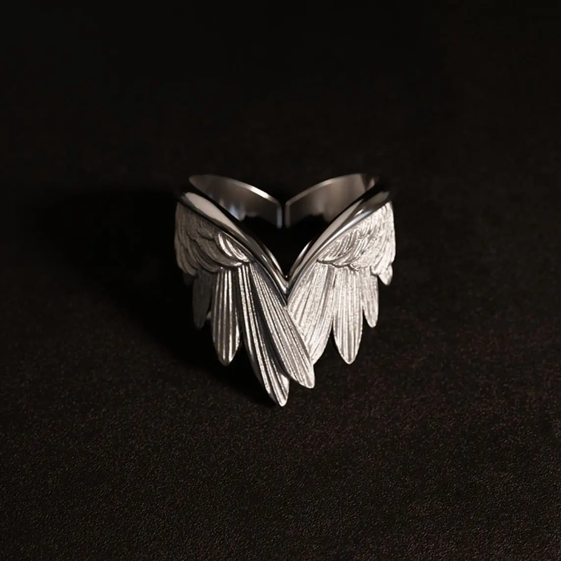 Elegant Angel Wings Copper Ring, Adjustable Band for Unisex Everyday Wear, Fits Sizes 5-11, Elegant Everyday Ring