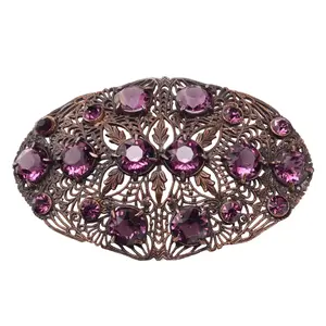 Vintage Swarovski Brooch - Amethyst Crystal Filigree