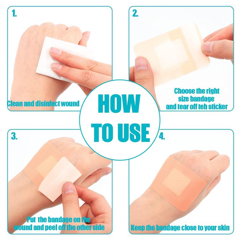 80/160-Pack PE Flexible Adhesive Bandages Waterproof Breathable Cushioned Pad Assorted Sizes Finger Knuckle Bandages for Wound Care Healthcare Disposable Kit Aid