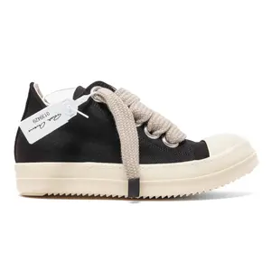 Women's Rick Owens DRKSHDW Concordians Low-Top Casual Trainer - Jumbo Lace-Up Design, Black Milk Footwear, Low-Top Casual Trainers