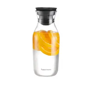 Tupperware 1.3 Liter HydroGlass Carafe for Cold Brew Orange Juice Drinkware with Lid and Gift Box