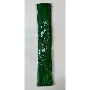 20" green chenille stem, pipe cleaner, 100 pack