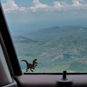 2PCS/SET Creative Velociraptor for Car Windows Decoration, Easily Upgrade Car's Prehistoric Mischief Style, Silhouette Design Makes Your Car Say Goodbye to Monotony, Show Dinosaur Enthusiast Proposition, Sticker for Cars