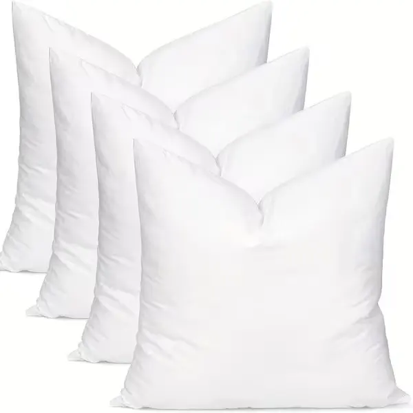 1/2/4-Pack Hypoallergenic Square Shape Pillow Inserts, White New Fiber Fill Cushion Inserts for Home Sofa, Home Decor