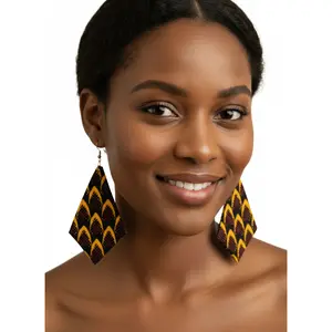 Afrocentric Diamond Harmony Ankara Earrings