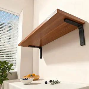 Wall Mounted Floating Shelf, Hanging Wooden Board, Paint-Free Wall Partition Board, Minimalist Wall Storage Shelf for Books, Decor and Household Items,Comes with two stands
