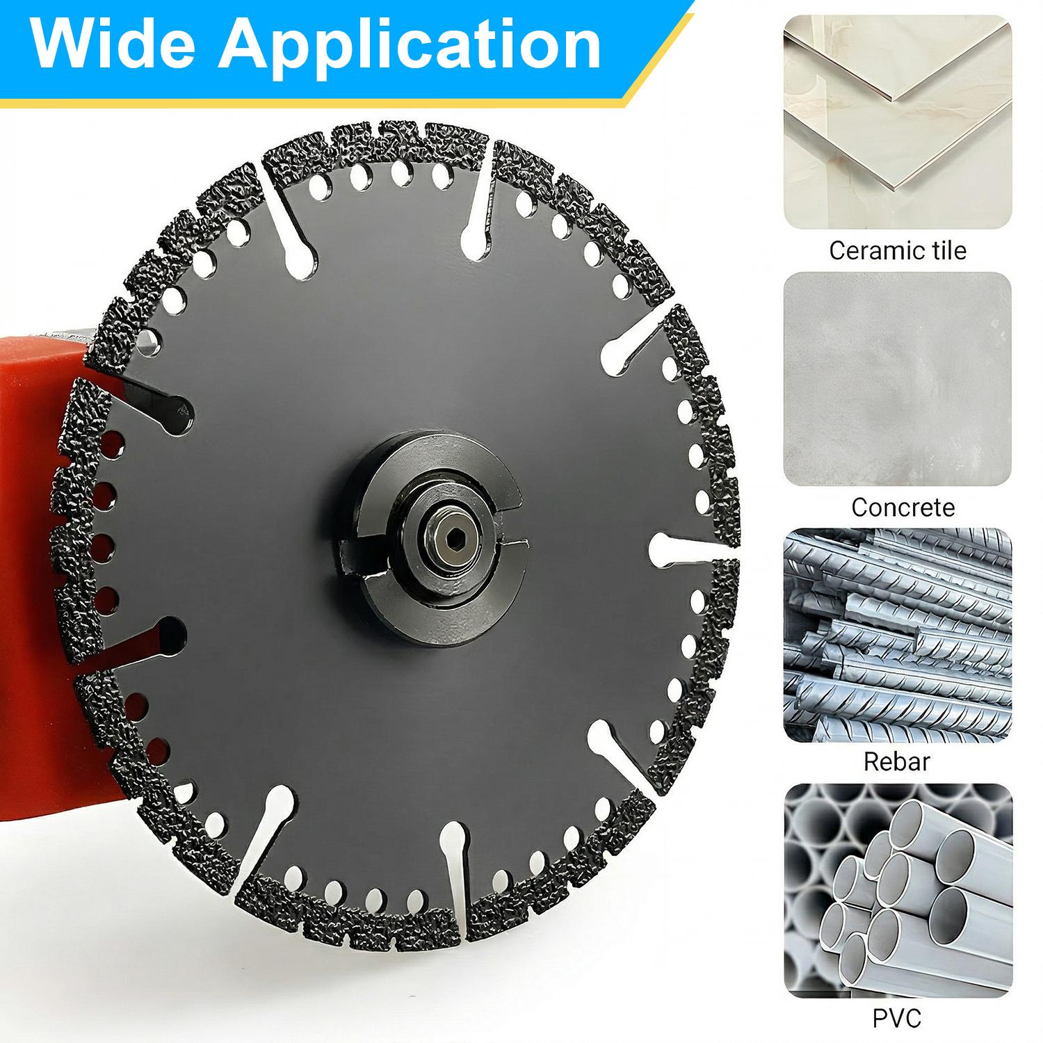 3PCS 4.5" Multi-Material Cutting Blades, Dry Cut Saw Blades for Angle Grinder, Cutting Metal, Cast Iron, Tile, Stone, Marble & Plastic, Heavy Duty Angle Grinder Tool Accessories