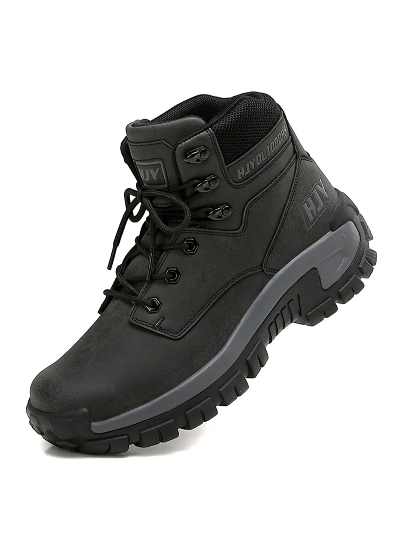 Men's Lightweight Military Tactical Boots, Comfortable All-Day Work Lace-Up Combat Outdoor Hiking Shoes, Ankle Height Rubber Sole, Lightweight Hiking Footwear