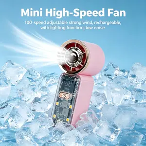 Pocket-sized Mini High-speed Fan with Adjustable Multi-level Wind Power Strong Wind Rechargeable Long Battery Life Low Noise Illumination Function Stylish Lightweight Compact Ready for Use Anytime Anywhere