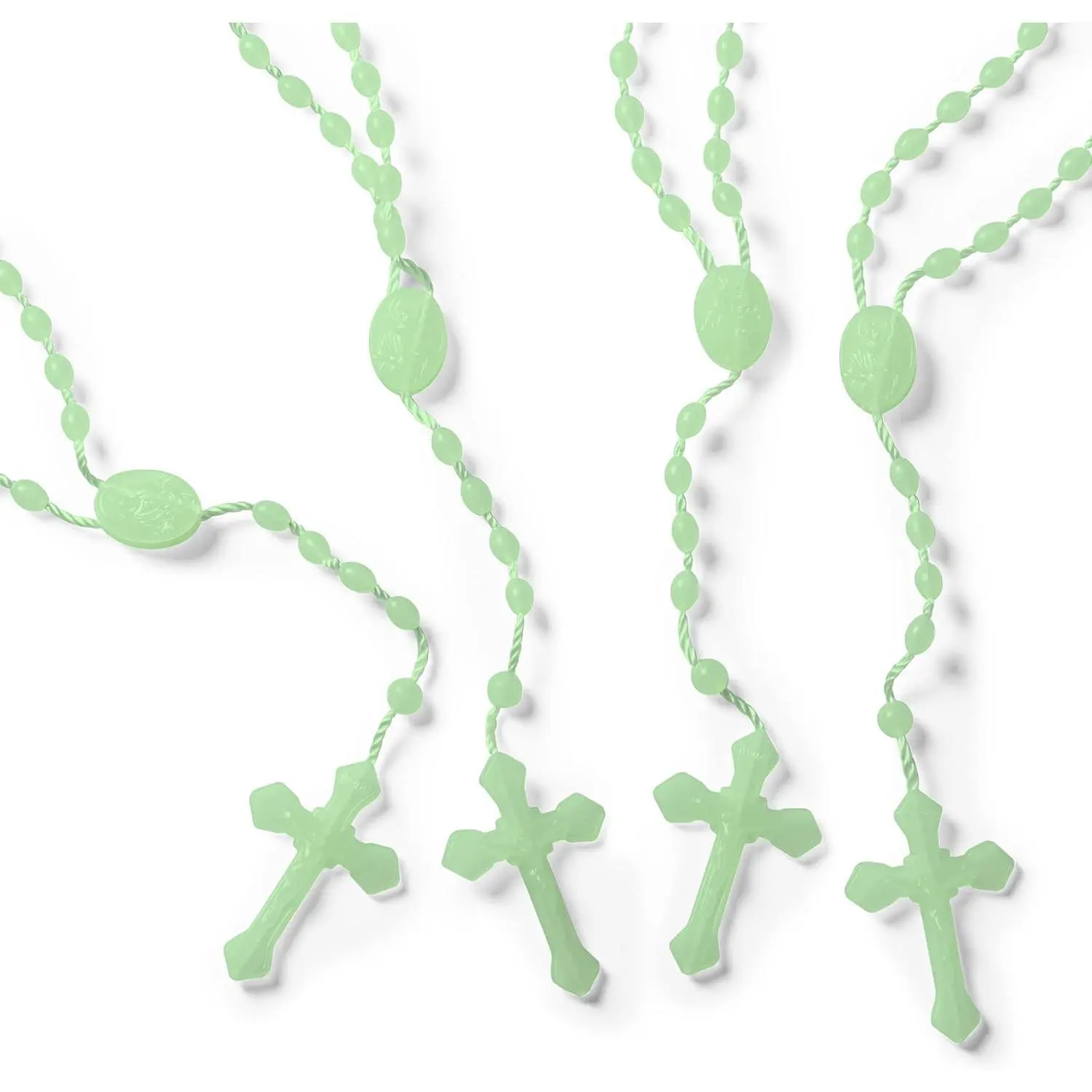 17in Luminous Faith Necklace Rosary Set, 12-Piece Imported Italian Costume Jewelry Accessory