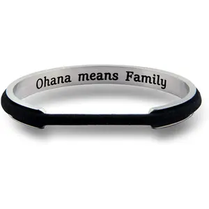 Hawaiian Word Hibiscus Hair Tie Grooved Cuff Bangle Bracelet Hawaii Jewelry Gift For Family Best Friends