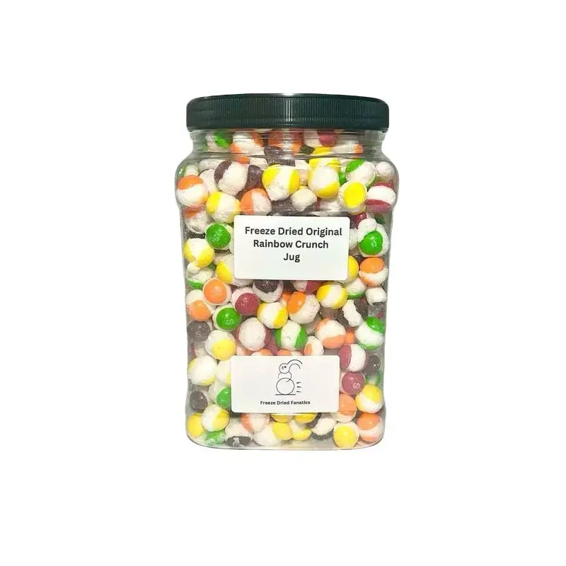 Freeze Dried Candy Rainbow Crunch Container Made Fresh 20oz Sealed Jug Crunchy Snack