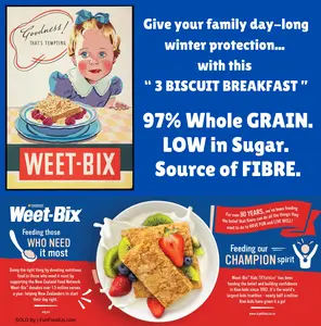 (2 Box x 375g) Weet-Bix Biscuits 97% Whole Grain Cereal, Lightly Sweet, Delicious as Part of Breakfasts or Snacks From Sanitarium Australia