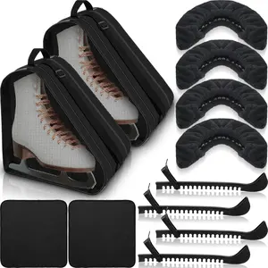 8 count Skate Guards Skate  Protector Covers Towel Ice Inline Bag Set Ice Guards for Adult Hockey Winter