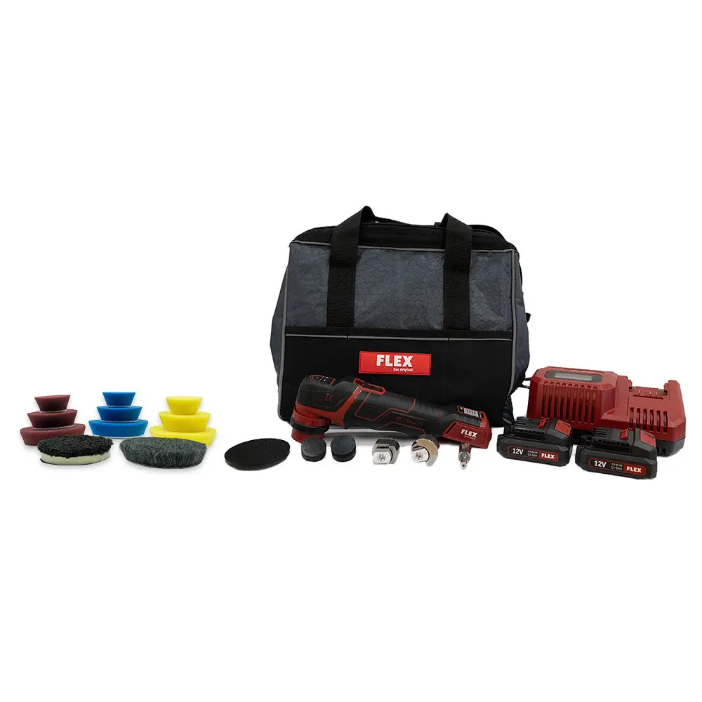 Flex PXE 80 12.0 EC Car Polish Machine Kit w/ Buff & Shine Pads