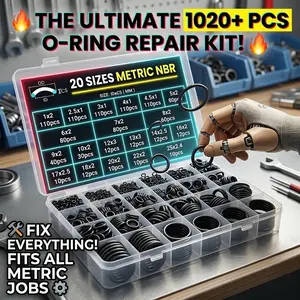 1020 PCS O Ring Kit 20 Size Nitrile Rubber O Ring Assortment Set Hardware for Car Auto Vehicle Repair Faucet Plumbing Air or Gas Sealing Connections Resist Oil and Heat