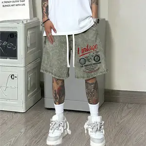Men’s 2026 Fashion Cotton Sports Casual Shorts — Trendy Y2K “snowflake” design, American street style letter motorcycle print; comfortable, breathable, lightweight fabric for surfing and basketball; suitable for all seasons; a premium gift for a boyfriend