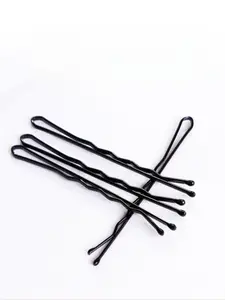 Invisible Wave U-Pins for Women – 50PCS Set, Seamless Flat Hair Clips for Bangs & Flyaways, Perfect for Commuting, Office & Travel Matte Black