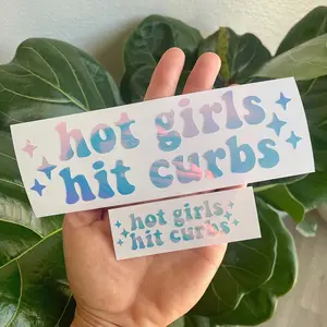 hot girls hit curbs bumper sticker hot girls hit curbs bumper sticker