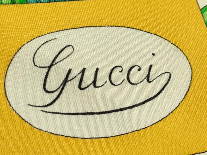 Pre-owned Gucci Silk Scarf Scarve Vintage 60s 100% Silk Floral Flora Made in Italy