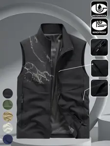 Men's Casual Waterproof Vest Jacket Gilet, Breathable Thin Outdoor Sports Coat, Perfect Gift for Boyfriend Husband Father