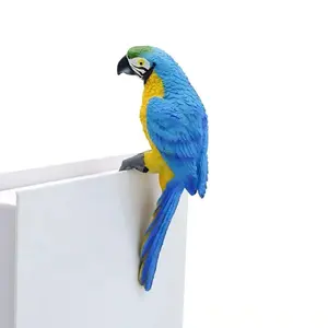 Realistic Resin Parrot Sculpture, Fresh Country Style, Three Color Options, Outdoor Garden Window Decor, Single Piece