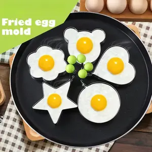 Non-Stick Egg Ring Set, Stainless Steel Egg Rings for Frying Pans, Pancake Molds, Burger Sandwich Maker, Cooking Tools