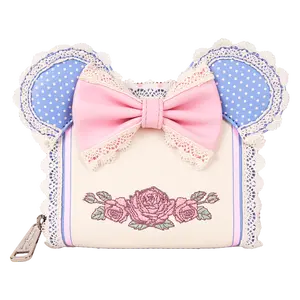 Minnie Floral and Lace Ears Zip Around Wallet