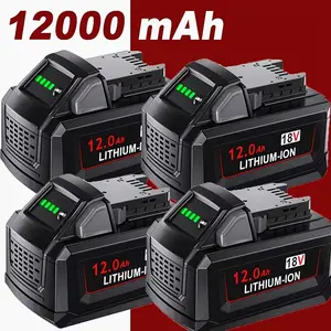 4PACK 12.0Ah For Milwaukee 18V Lithium-Ion Battery Replacement for M18 Cordless Power Tools Compatible with 48-11-1850 48-11-1852 48-11-1840 48-11-1828 48-11-1820 M18 M18B Tools and Chargers