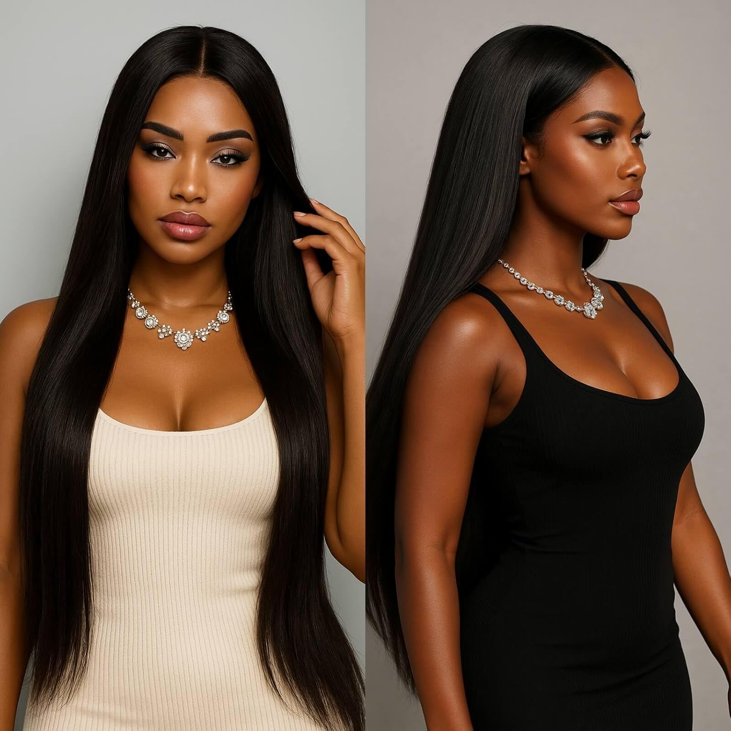 5x5 Transparent Lace Wear and Go Glueless Wigs Human Hair Pre Plucked Pre Cut 180 Density Straight Wigs Human Hair Drawstring Wigs For Black Women Beginner Friendly 26inch