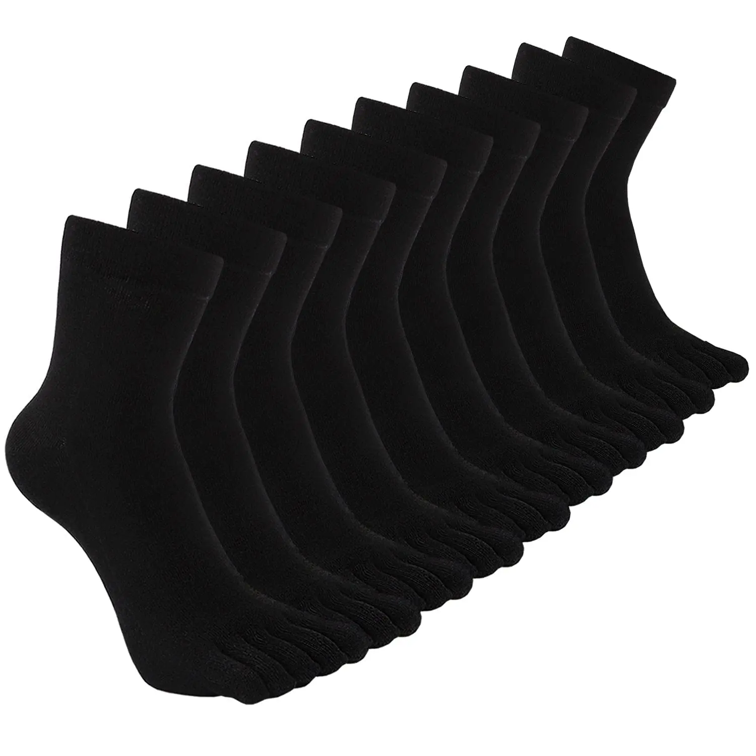 5 Pairs Men‘s Five Finger Toe Socks – Cotton Athletic Running Crew Socks, Breathable, Blister-Free, Moisture-Wicking for Sports & Daily Wear