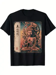 Men's  Women's Steampunk Buddha T-Shirt 100 Cotton