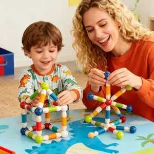 Baby Intelligence Magnetic Rods, Versatile Extensible Magnetic Tiles, Magnet Toy Building Blocks, Early Education Enlightenment, Early Learning, Extensible Design, Magnetic Fun, Creative Magnetic Blocks