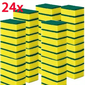 24-Piece Kitchen Cleaning Sponges Set, Multi-Functional Dishwashing Cloths, Dual-Sided Household Brushes, Durable No Scratch High Absorbency Sponge, Kitchen Cleaning Supplies