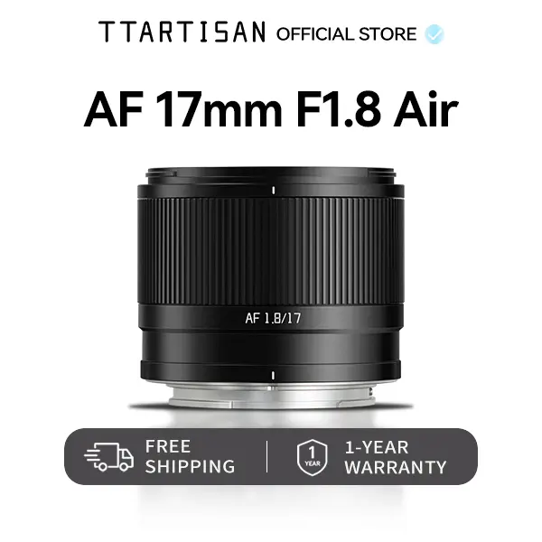 TTArtisan AF 17mm f/1.8 Prime Camera Lens - Wide-Angle APS-C, Aluminium-Metal Build, Auto-Focus for Sony E, Fujifilm X Mount Cameras, Not Water Resistant