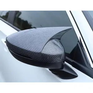 View Mirror Cover Compatible with Civic 2022-2025 Exterior Door Side Rearview Mirror Caps Decoration Carbon Black (with Light Groove,fits turn signals)