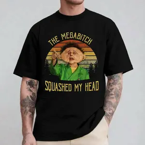 The Megabitch Squashed My Head T-Shirt Kids in the Hall Mr Tyzik Vintage Retro 90s Comedy TV Show Graphic Tee Funny Unisex Gift