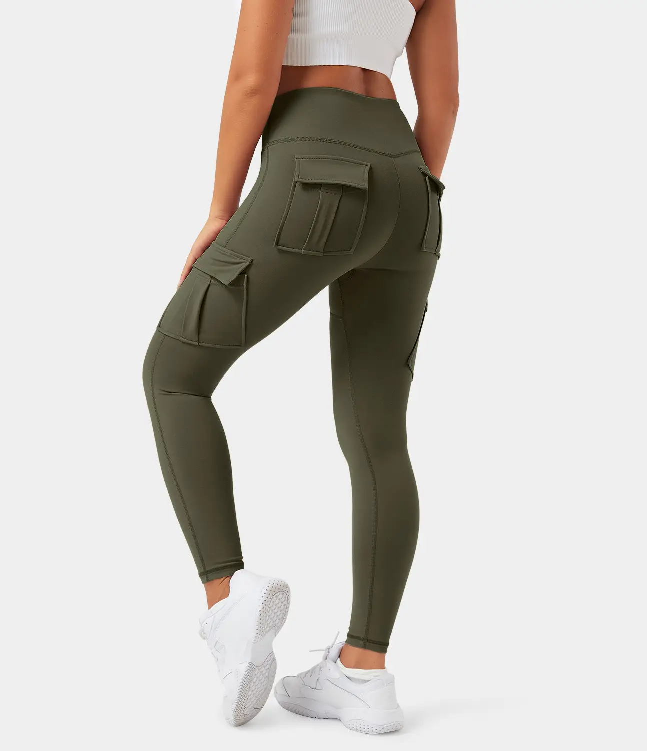 Halara High Waisted Cargo Pocket Skinny Yoga Leggings Exercise Activewear