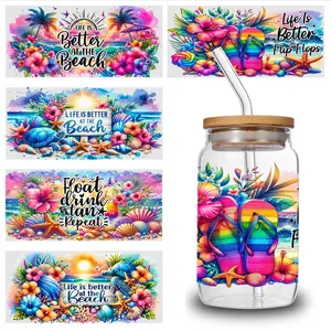 5 Sheets Beach Pattern UV DTF Stickers Design Plastic Self-Adhesive Labels Household Hopeful Quotes Waterproof Rub on Transfers Inspiring Words Winter Landscape Canvas Posters Photography Print samantha new wanted