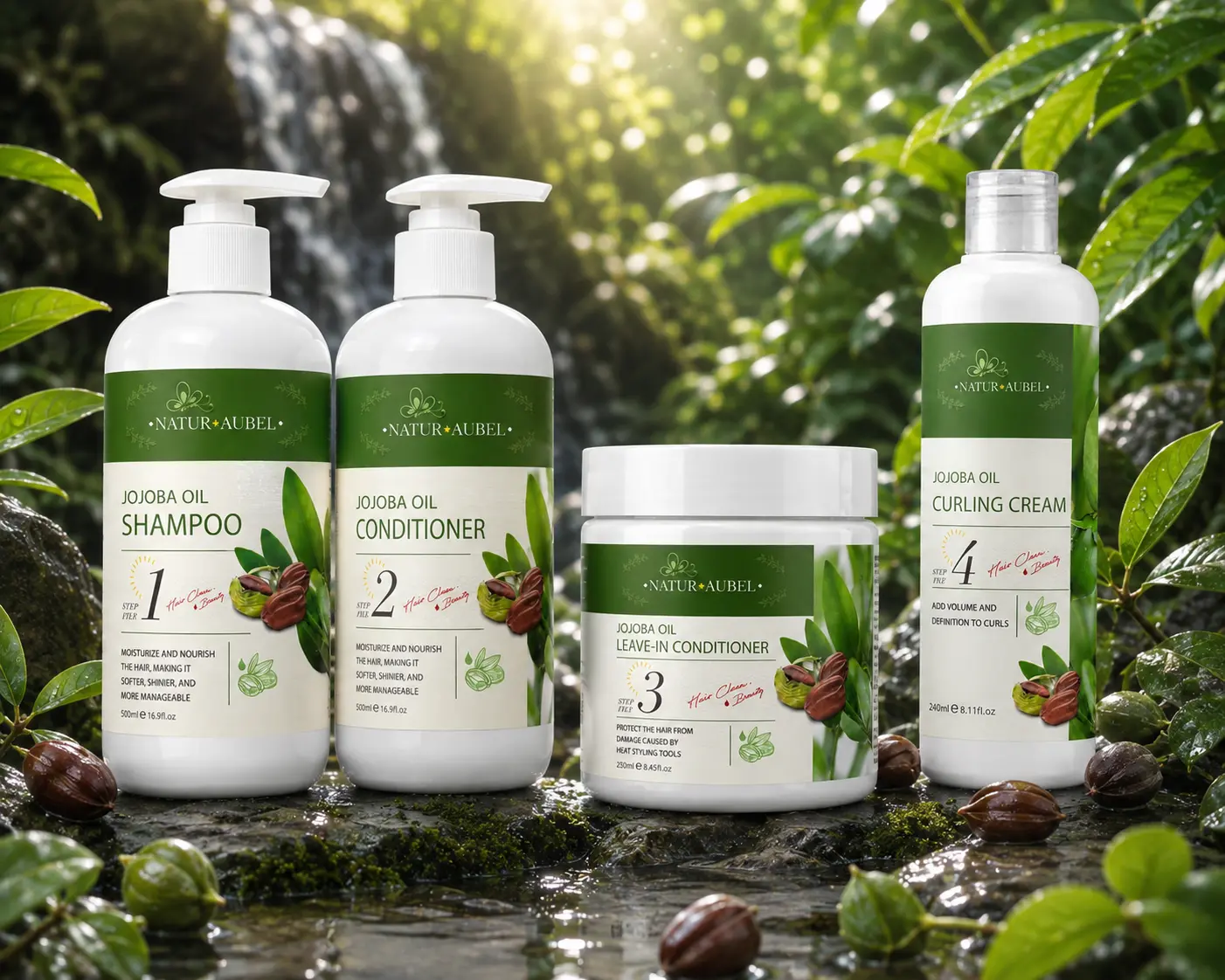 Natur-Aubel Jojoba Oil 4-Step Hair Care Set